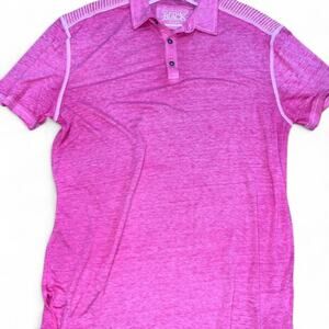 Buckle Hot Pink Lightweight Quarter Button Collared Short Sleeve Polo Men XL